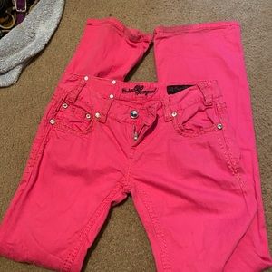 Hot pink rock n roll jeans